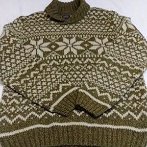 Wool Chunky Snowflake Sweater Bass & Co Size Large